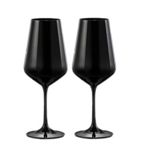 Crystalex Sklenice na víno BLACK&WHITE ONE 450 ml, 2 ks Sklenice: Černé