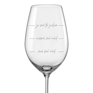 Pískovaná sklenice na víno Odměrka