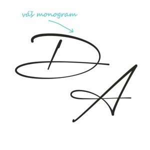 CALLIGRAPHY pískování monogramu Výška monogramu: Střední do 4 cm