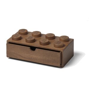 LEGO dřevěný stolní box 8 se zásuvkou dub - tmavě mořený