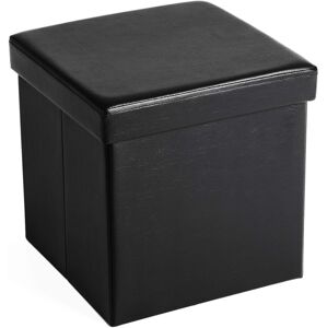 SONGMICS Úložný sedací box čalouněný skládací 38x38 cm černý