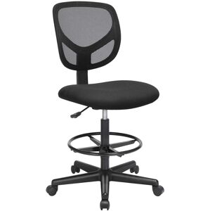 SONGMICS Kancelářská židle vysoká s podnožkou černá