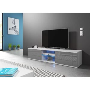VIVALDI Televizní stolek HIT, s LED osvětlením, bílo/šedý
