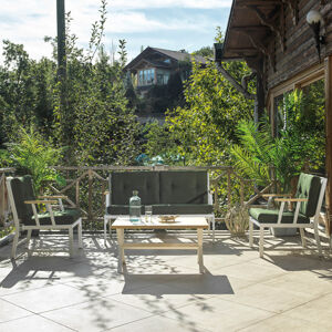 ASIR Zahradní nábytek set LOTUS 2+1+1 bílá zelená