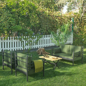 ASIR Zahradní nábytek set MANYAS 2+1+1 černá zelená