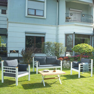 ASIR Zahradní nábytek set KAPPIS 2+1+1 bílá antracit