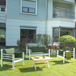 ASIR Zahradní nábytek set KAPPIS 2+1+1 bílá zelená
