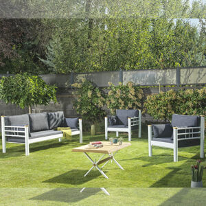 ASIR Zahradní nábytek set KAPPIS 3+1+1 bílá antracit