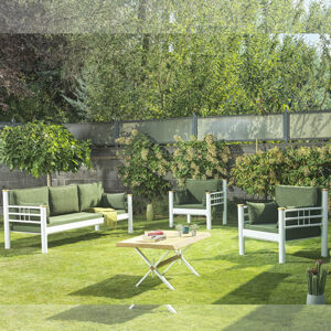 ASIR Zahradní nábytek set KAPPIS 3+1+1 bílá zelená
