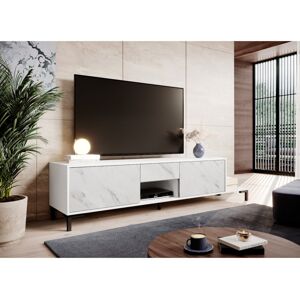 Cama Televizní stolek MARMO Barva: Bílý mat/bílý mramor